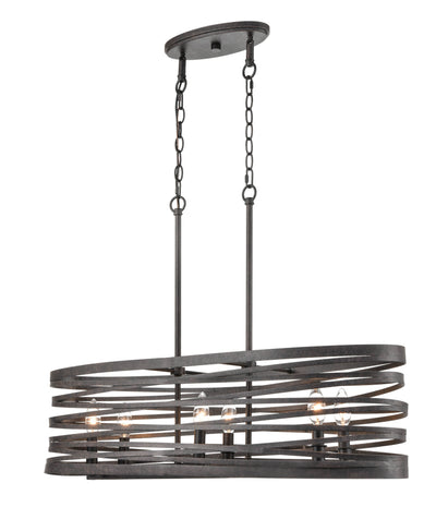 45-inch Weathered Iron 6-Light Linear Chandelier
