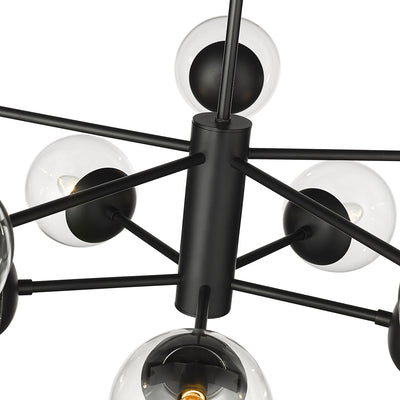 11'' Avell Matte Black 10 Light Chandelier