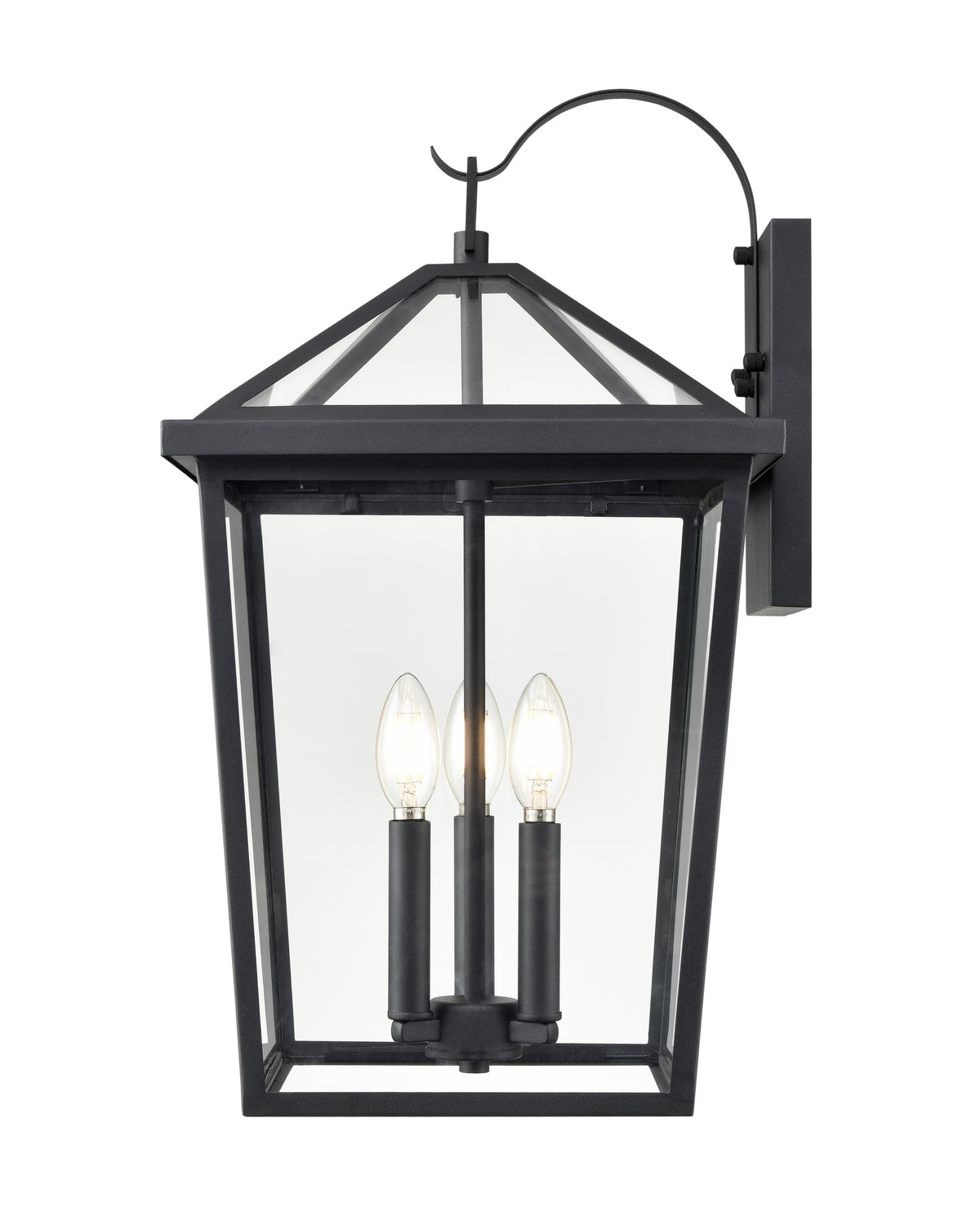 12'' Mensun Textured Black 3 Light Wall Sconce