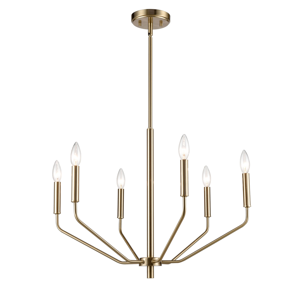 18.75'' Laurell Modern Gold 6 Light Chandelier