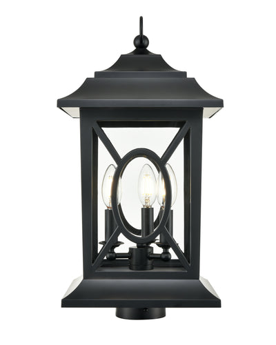 19.75'' Allbert Powder Coated Black 3 Light Post Lantern