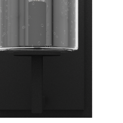 Kerrison 12-inch 1-light Natural Black Iron Wall Sconce with Seeded Glass