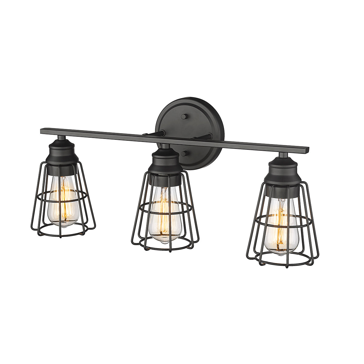 22.88''  Matte Black 3 Light Bath Vanity