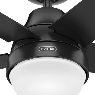52 inch Aerodyne Wi-Fi Matte Black Ceiling Fan with LED Light Kit and Handheld Remote