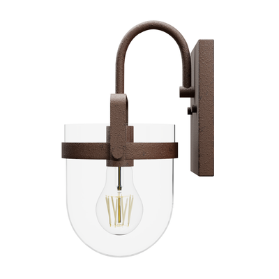 Karloff 13-inch 1-light Textured Rust Wall Sconce with Clear Glass