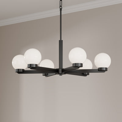 10.5'' Ardeva Matte Black 6 Light Chandelier