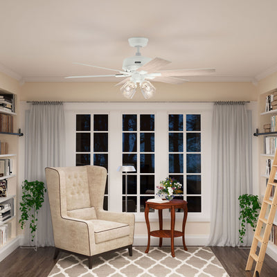 52 inch Fonthill ENERGY STAR® HunterExpress Fresh White Ceiling Fan with LED Light Kit and Handheld Remote