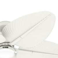 52 inch Tropic View Matte White Damp Rated Ceiling Fan with LED Light Kit and Wall Control