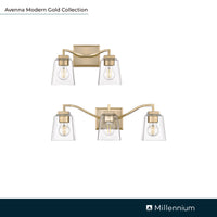 23.5'' Avenna Modern Gold 3 Light Bath Vanity