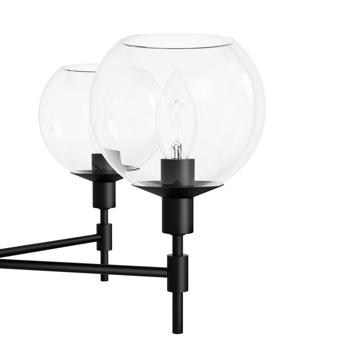 Xidane 24-inch 5-light Matte Black Chandelier with Clear Glass