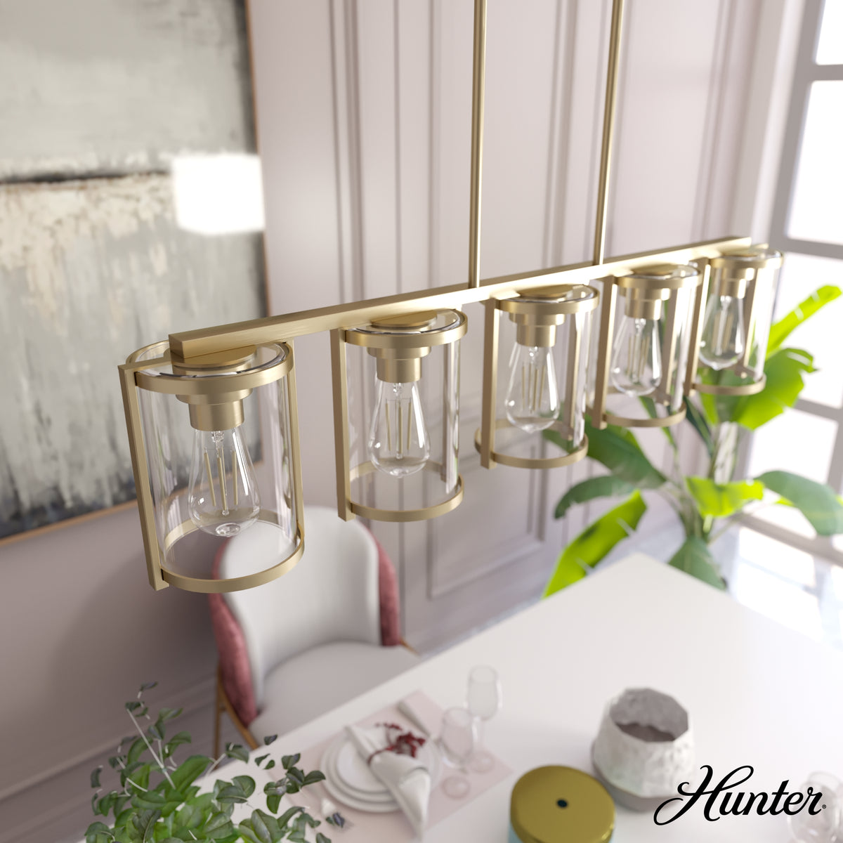 Gatz 31.5-inch 4-light Alturas Gold Vanity Light with Clear Fluted Glass