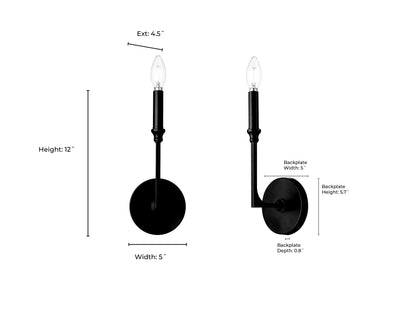 5'' Azara Matte Black 1 Light Wall Sconce