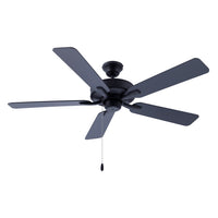52 Inch Coltstaff AC Matte Black Indoor Ceiling Fan 5-Blade Reversible