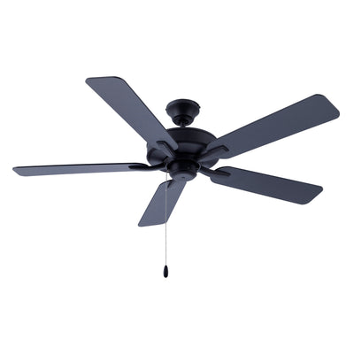 52 Inch Coltstaff AC Matte Black Indoor Ceiling Fan 5-Blade Reversible
