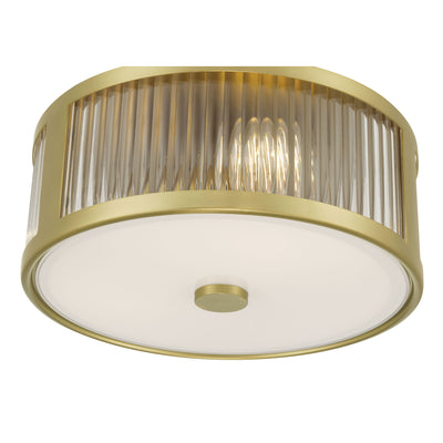 5.5'' Ardezia Vintage Brass 3 Light Flush Mount