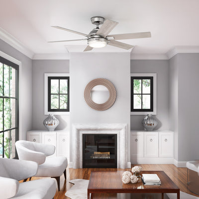 52 inch Georgetown ENERGY STAR® HunterExpress Brushed Nickel Ceiling Fan with LED Light Kit and Handheld Remote
