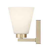 6.75-inch Strayhan Modern Gold 1-Light White Frosted Glass Wall Sconce