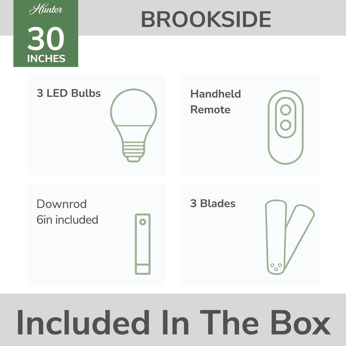 30 inch Brookside Matte Black Ceiling Fan with LED Light Kit and Remote