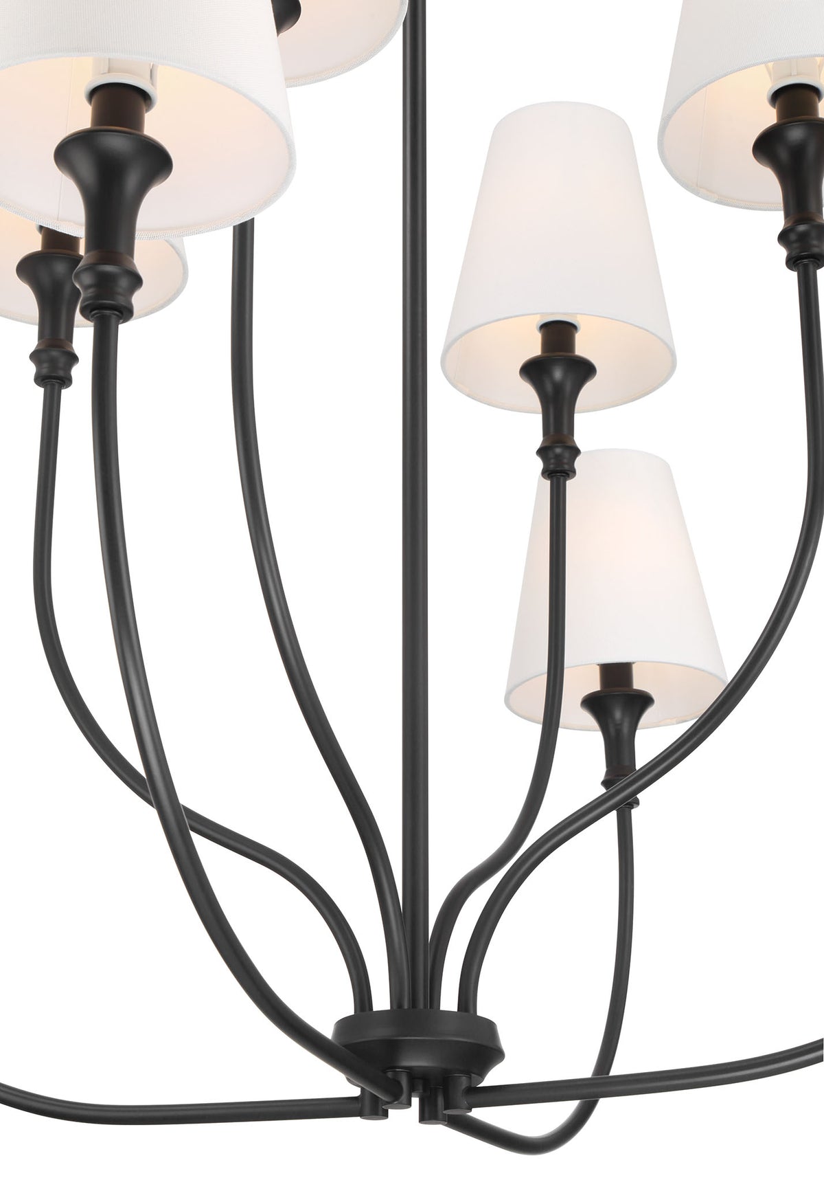 38.25'' Mairbourne Matte Black 8 Light Chandelier