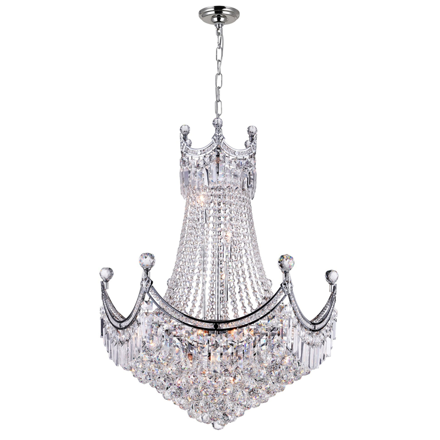 Amanda 15 Light Chrome Chandelier Down Fixture