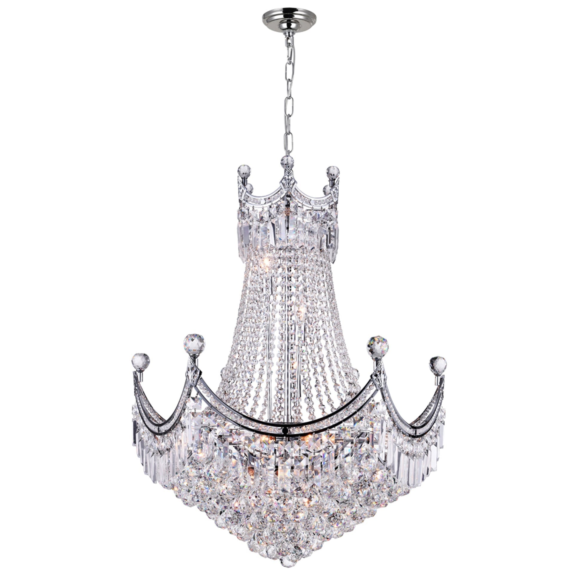 Amanda 15 Light Chrome Chandelier Down Fixture
