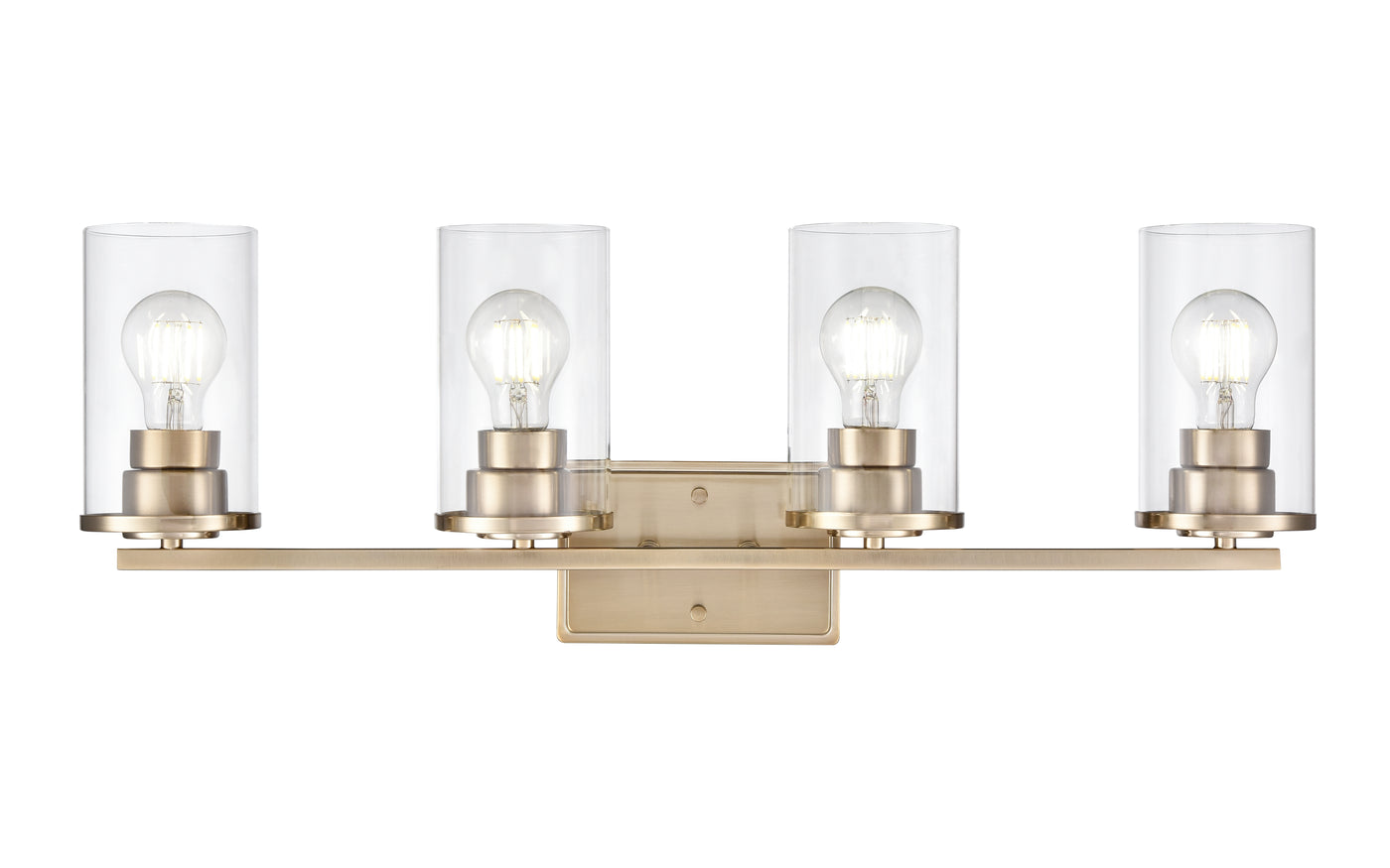 27.75-inch Verlana Modern Gold 4-Light Clear Glass Bathroom Vanity Light