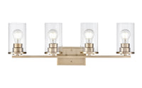 27.75-inch Verlana Modern Gold 4-Light Clear Glass Bathroom Vanity Light