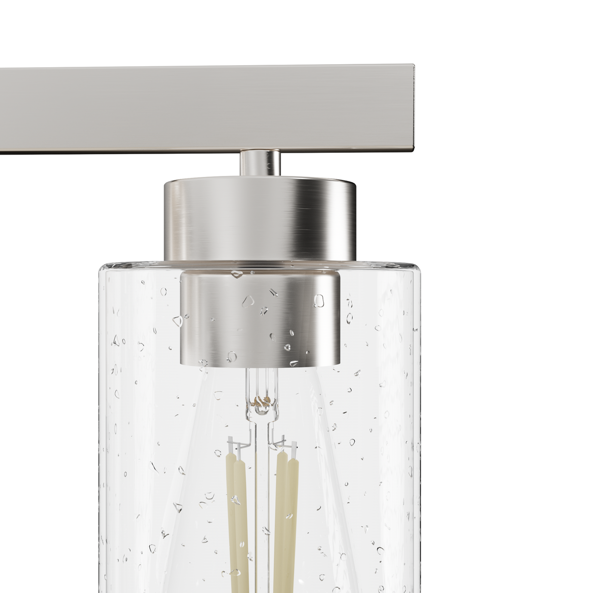 Hartland 22-inch 3-light Brushed Nickel Vanity Light with Seeded Glass