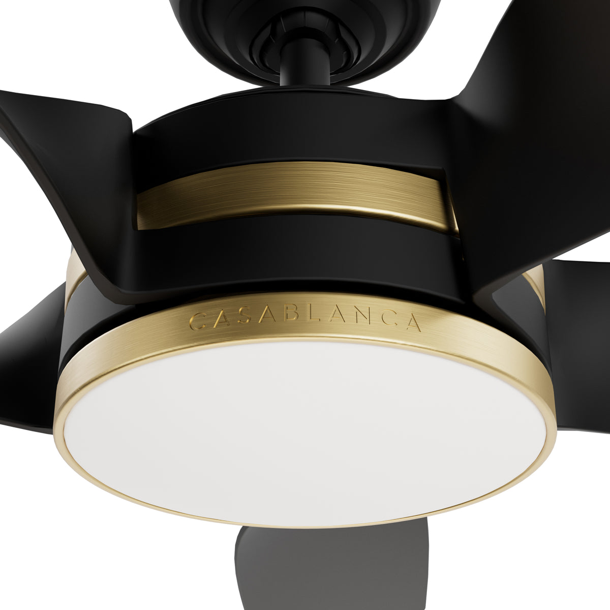 Casablanca 52 inch Julia ENERGY STAR® Matte Black Damp Rated Ceiling Fan with LED Light Kit and Wall Control and Handheld Remote