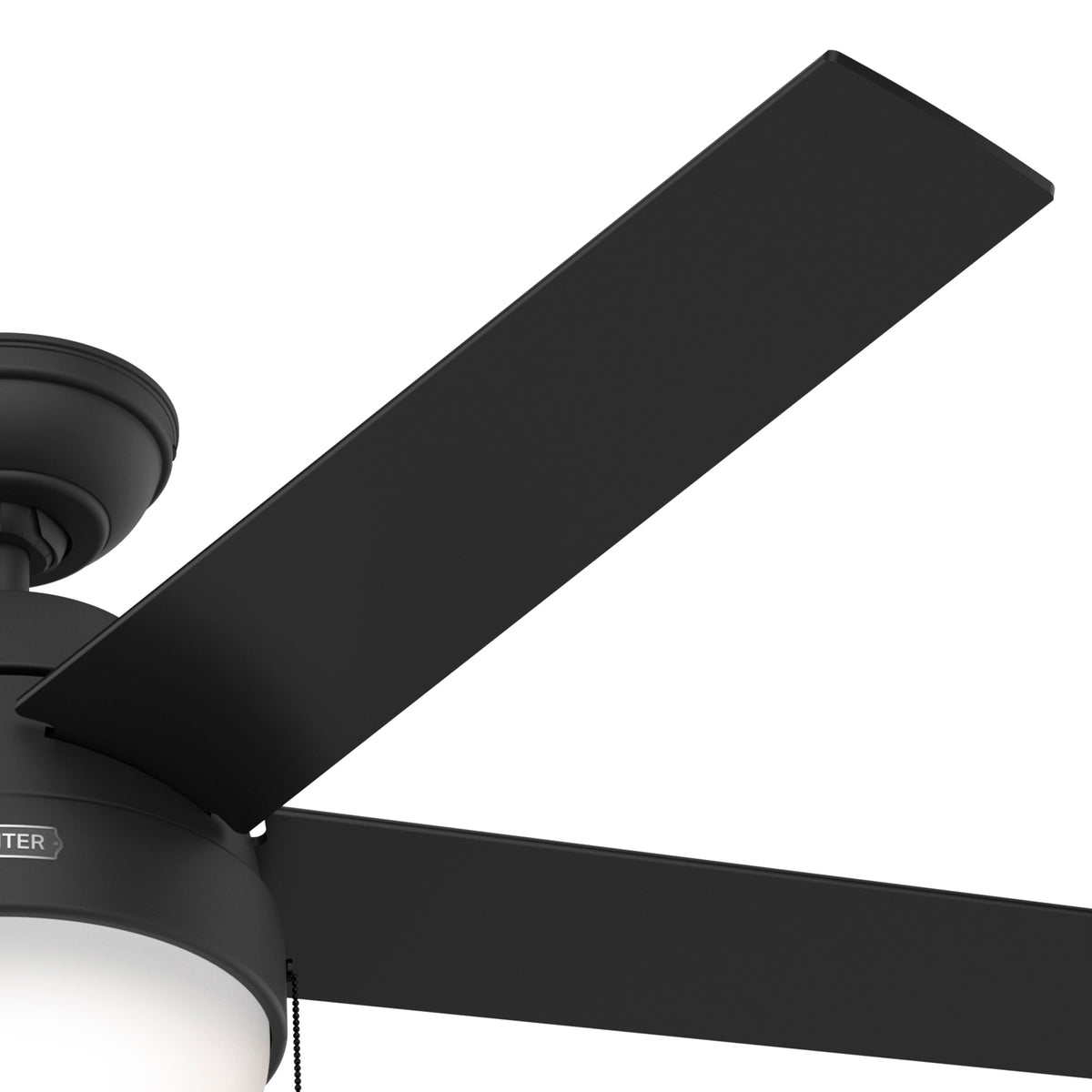 52 inch Anslee Matte Black Ceiling Fan with LED Light Kit and Pull Chain