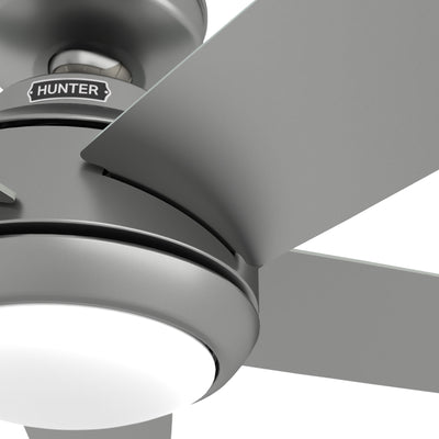 52 inch Zayden Matte Silver Ceiling Fan with LED Light Kit and Handheld Remote