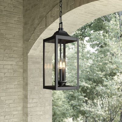 18.25'' Halston Powder Coated Black 3 Light Hanging Lantern