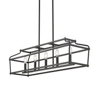 10.75'' Nellita Matte Black 5 Light Linear Chandelier