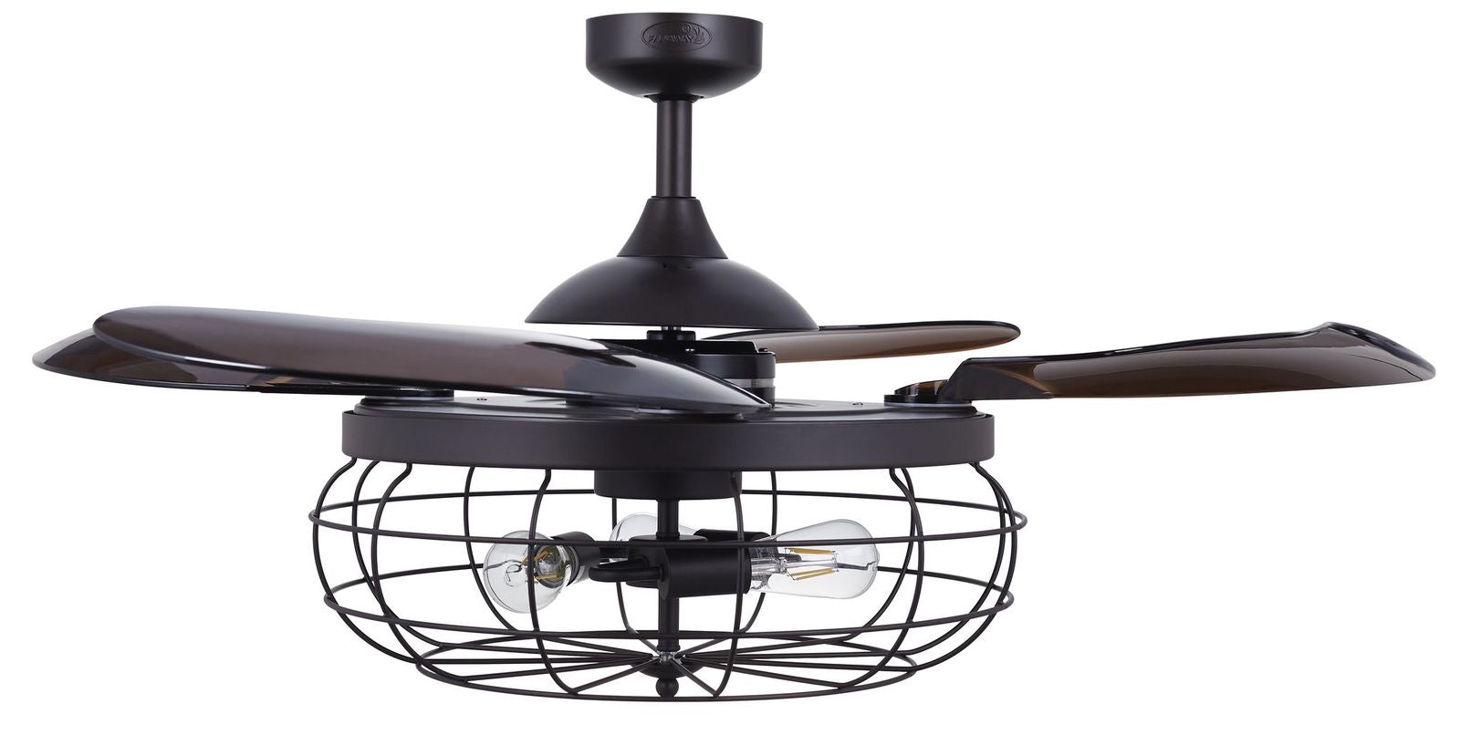 Industri 48 Inch 3 Light Bronze Ceiling Fan with Retractable Blades
