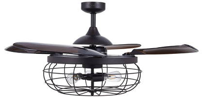 Industri 48 Inch 3 Light Bronze Ceiling Fan with Retractable Blades