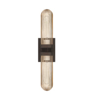 Beverly Glen 24-inch 2-light Matte Bronze Vanity Light with Amber Glass