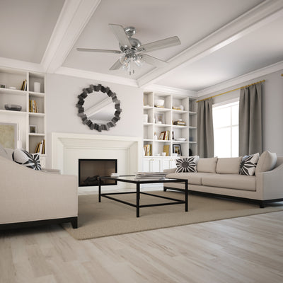 52 inch Rosner Brushed Nickel Ceiling Fan with LED Light Kit and Pull Chain