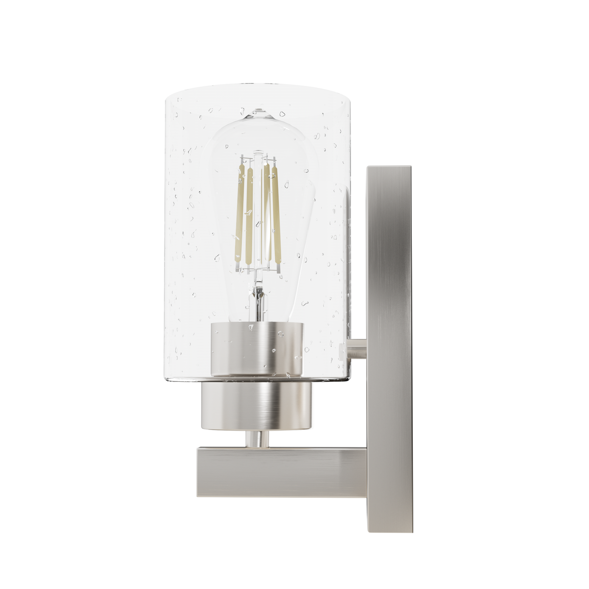 Hartland 9-inch 1-light Brushed Nickel Wall Sconce with Seeded Glass