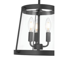 15.25'' Adabella Matte BlackClear 3 Light Semi-Flush Mount