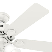44 inch Swanson ENERGY STAR® Fresh White Ceiling Fan with LED Light Kit and Pull Chain