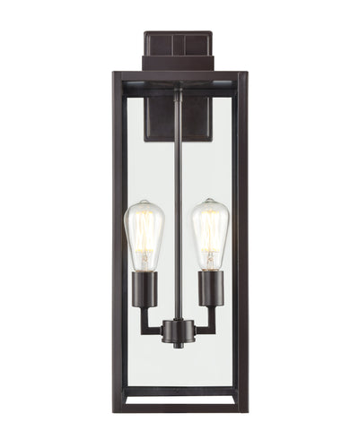 8'' Atless Powder Coated Bronze 2 Light Lantern
