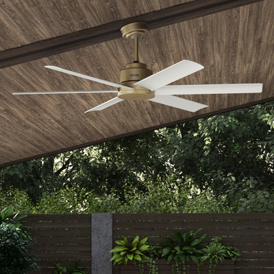 60 inch Kennicott ENERGY STAR® Luxe Gold Damp Rated Ceiling Fan and Handheld Remote