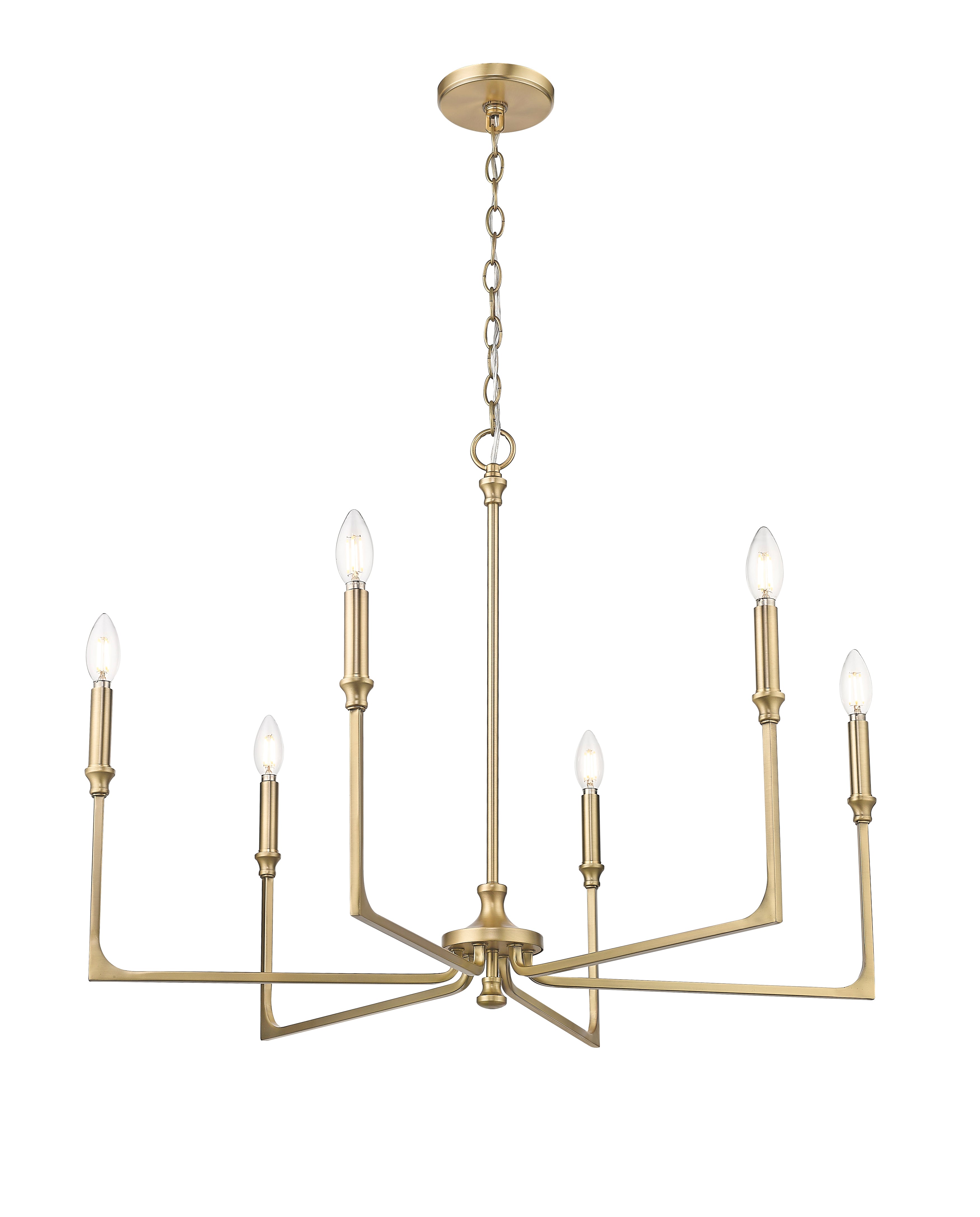 24'' Azara Vintage Brass 6 Light Chandelier