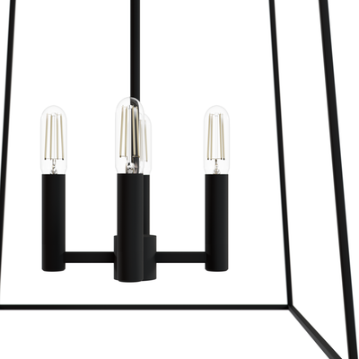Fair Oaks 13-inch 4-light Matte Black Lantern Pendant