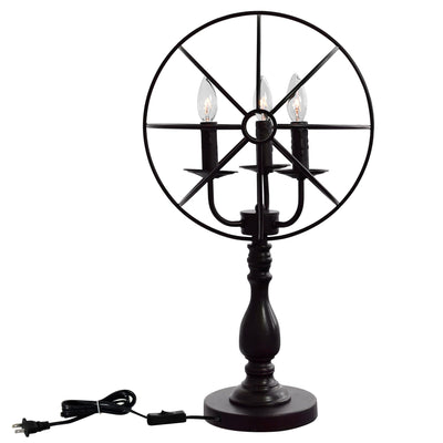 Arza 3 Light Brown Table Lamp with Open Orb Shade