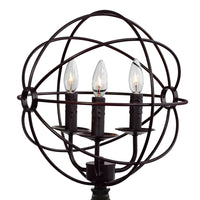 Arza 3 Light Brown Table Lamp with Open Orb Shade