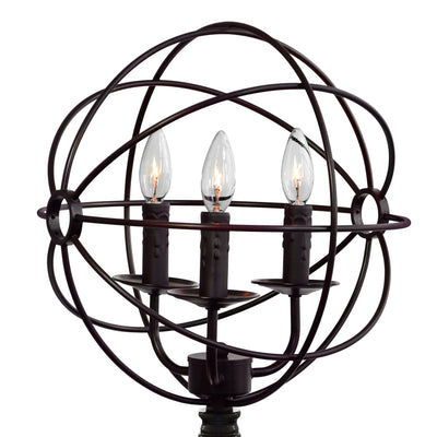 Arza 3 Light Brown Table Lamp with Open Orb Shade