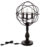 Arza 3 Light Brown Table Lamp with Open Orb Shade