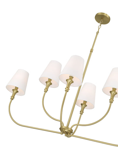 29'' Mairbourne Vintage Brass 6 Light Linear Chandelier