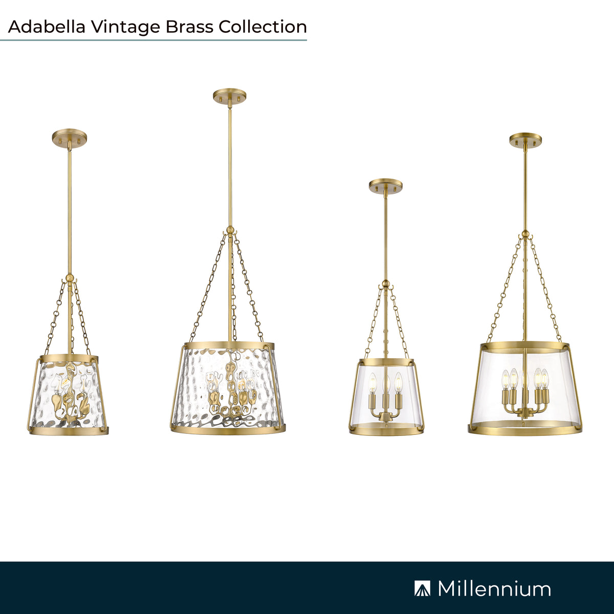 29.88'' Adabella Vintage Brass 5 Light Pendant